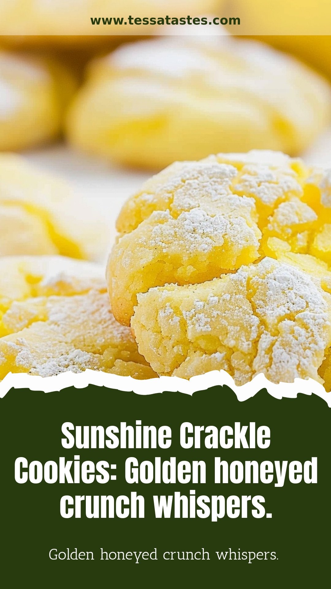 Sunshine Crackle Cookies: Golden honeyed crunch whispers.