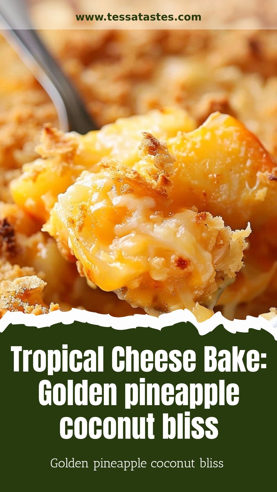 Tropical Cheese Bake: Golden pineapple coconut bliss