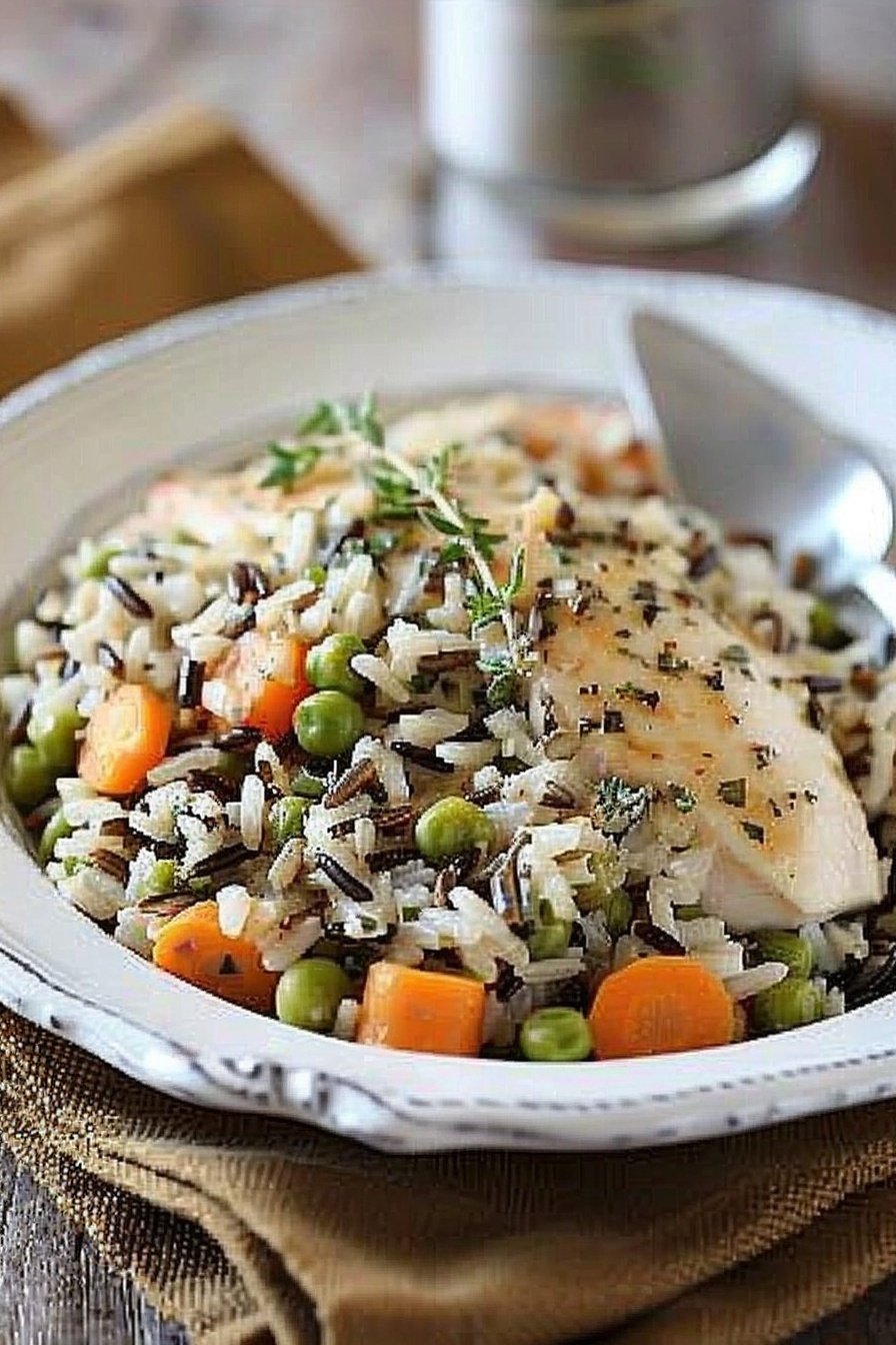 Savory Wild Rice Casserole: Hearty, cheesy, and comforting.
