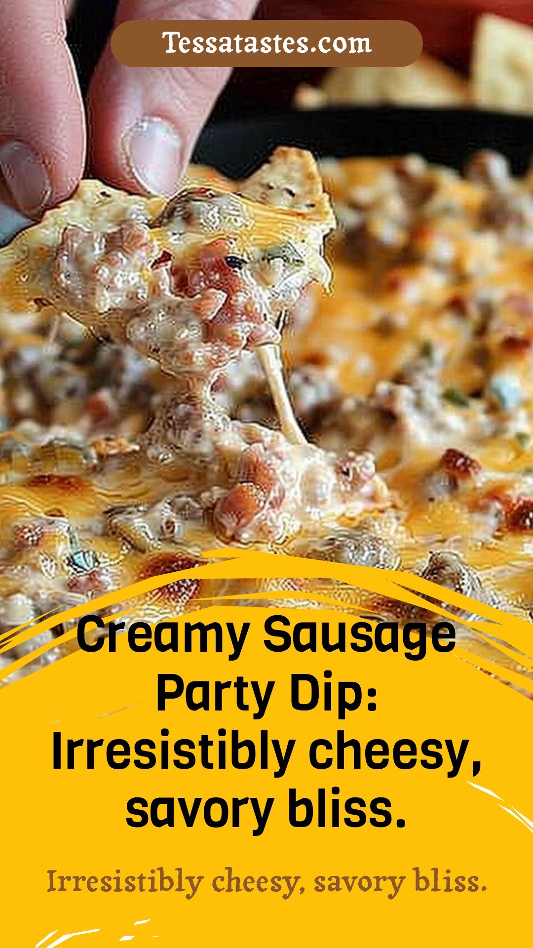 Creamy Sausage Party Dip: Irresistibly cheesy, savory bliss.