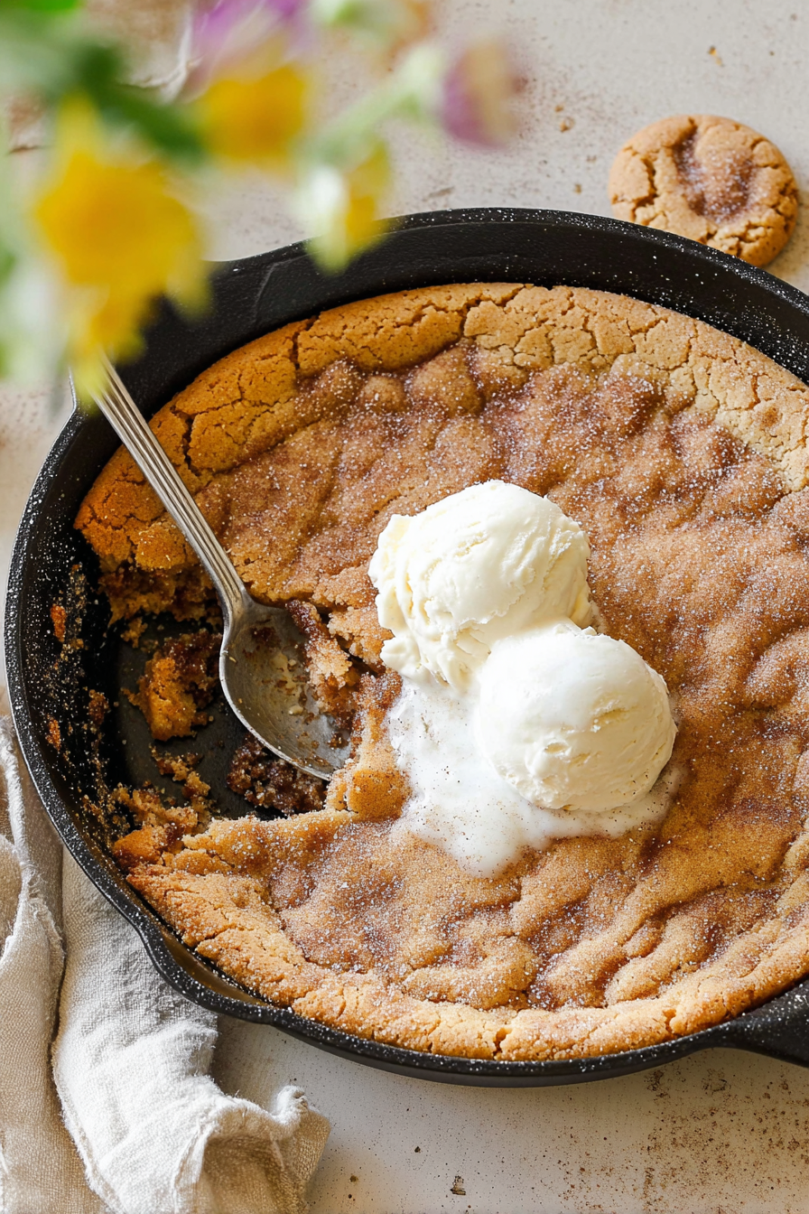Brown Butter Snickerdoodle Cookie Skillet or Cookies