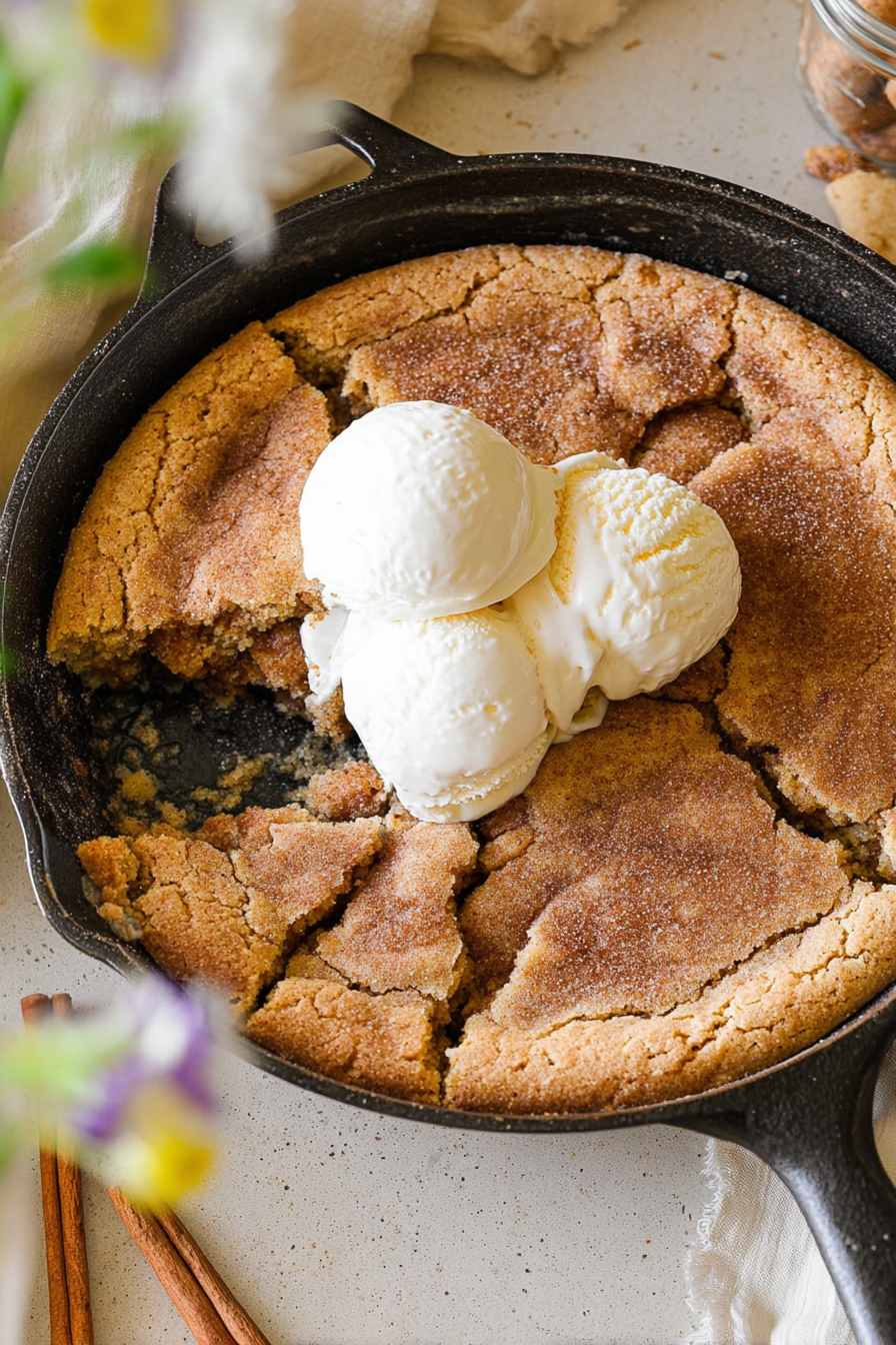 Brown Butter Snickerdoodle Cookie Skillet or Cookies