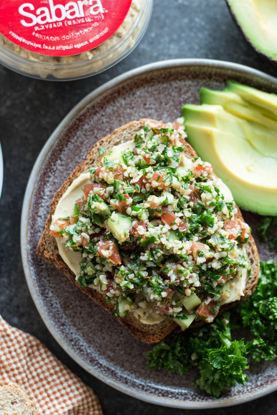 Tabbouleh Hummus Avocado Sandwich
