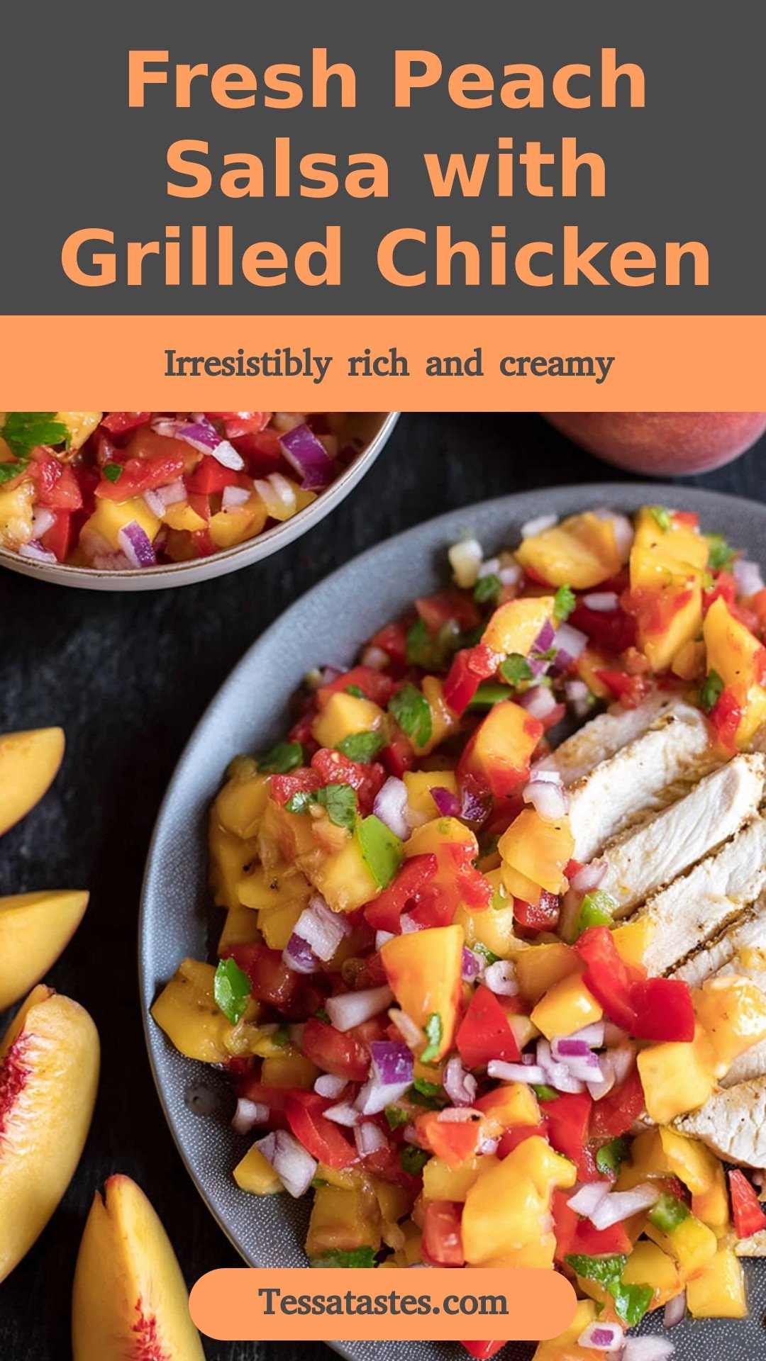 Fresh Peach Salsa with Grilled Chicken