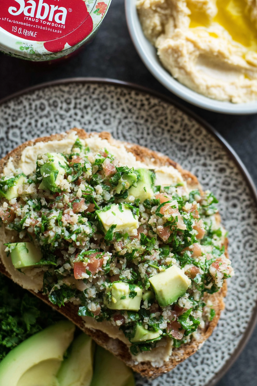Tabbouleh Hummus Avocado Sandwich