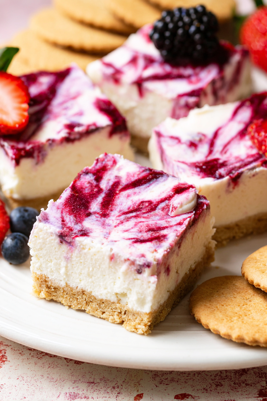 No Bake Berry Cheesecake Bars