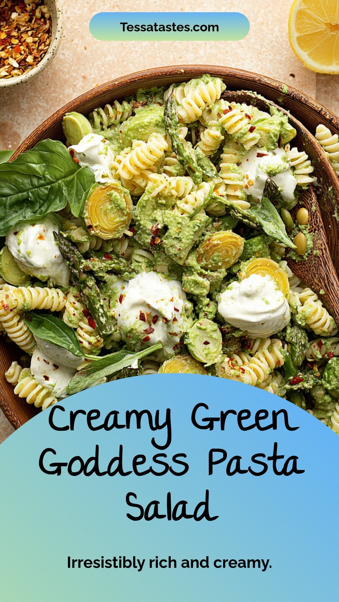 Creamy Green Goddess Pasta Salad