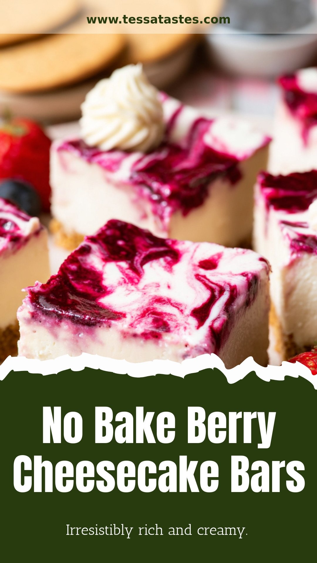 No Bake Berry Cheesecake Bars