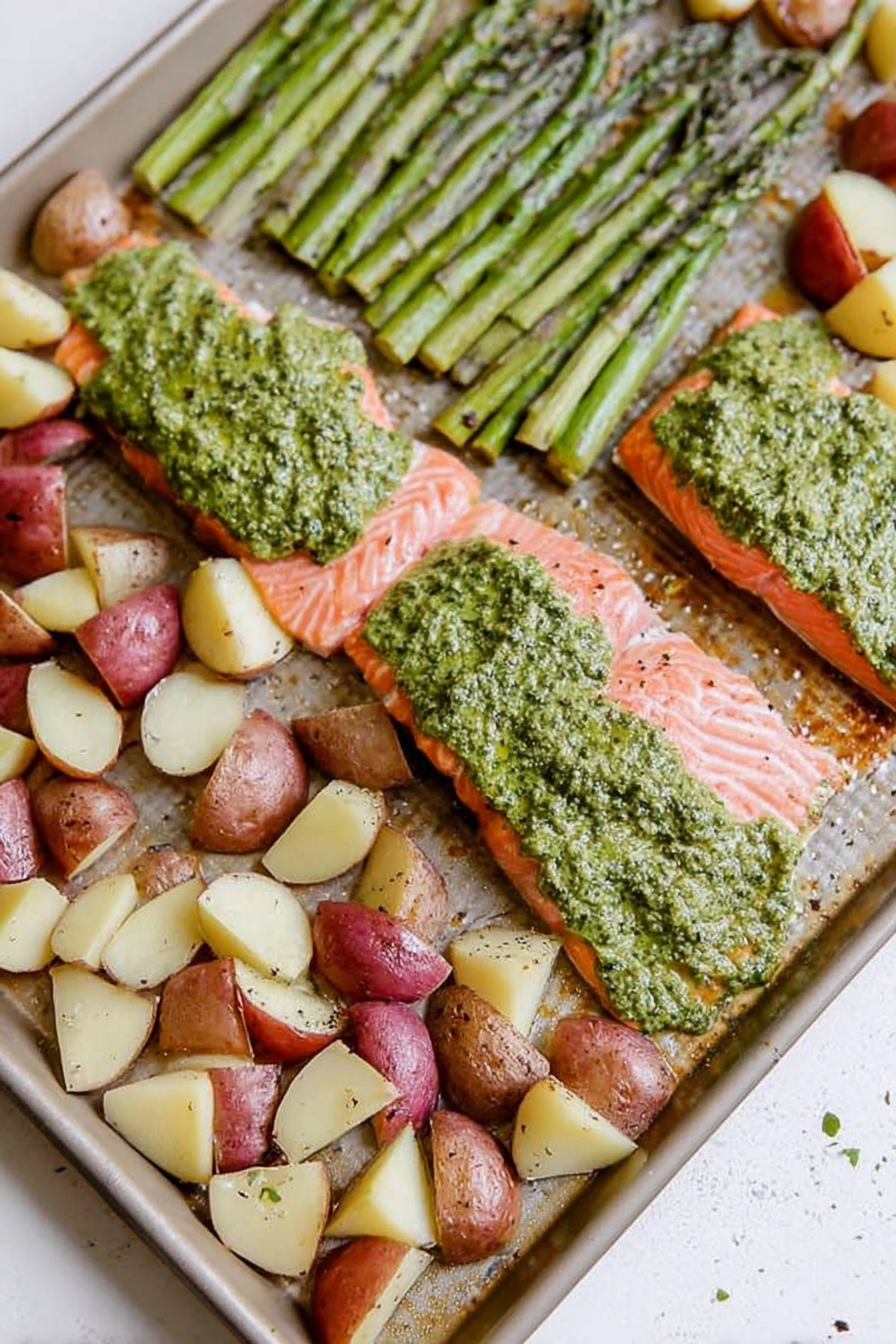 Sheet Pan Pesto Salmon