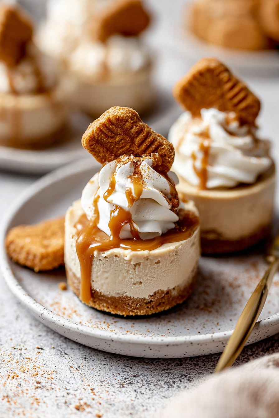 No Bake Mini Biscoff Cheesecakes