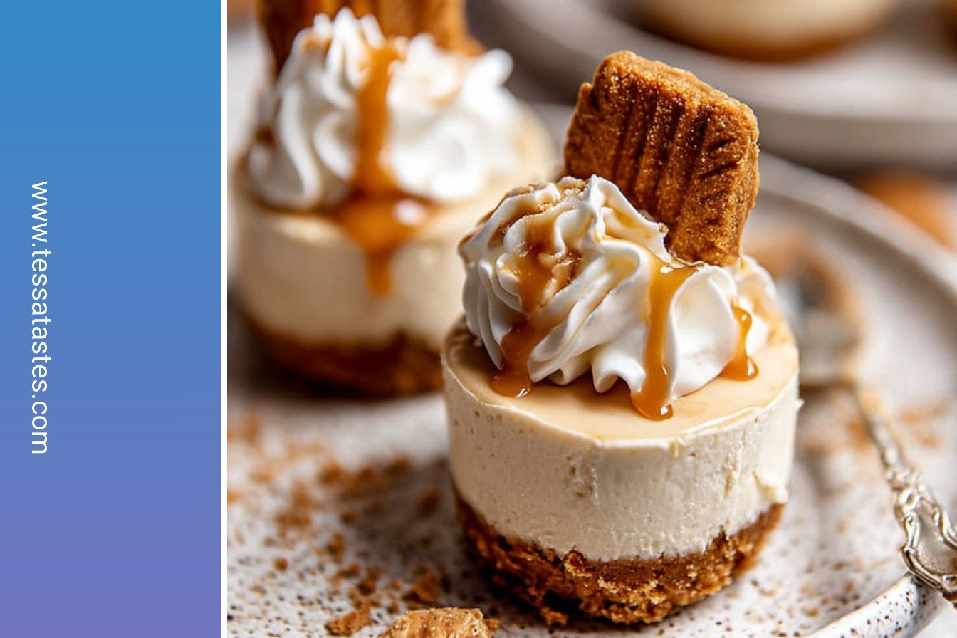 No Bake Mini Biscoff Cheesecakes: Irresistibly cheesy and savory.