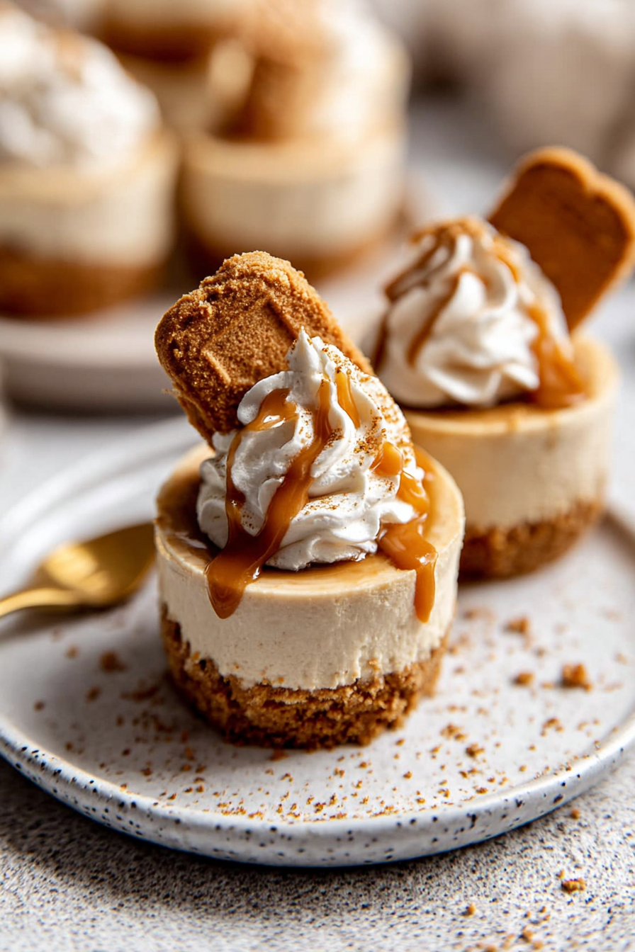 No Bake Mini Biscoff Cheesecakes