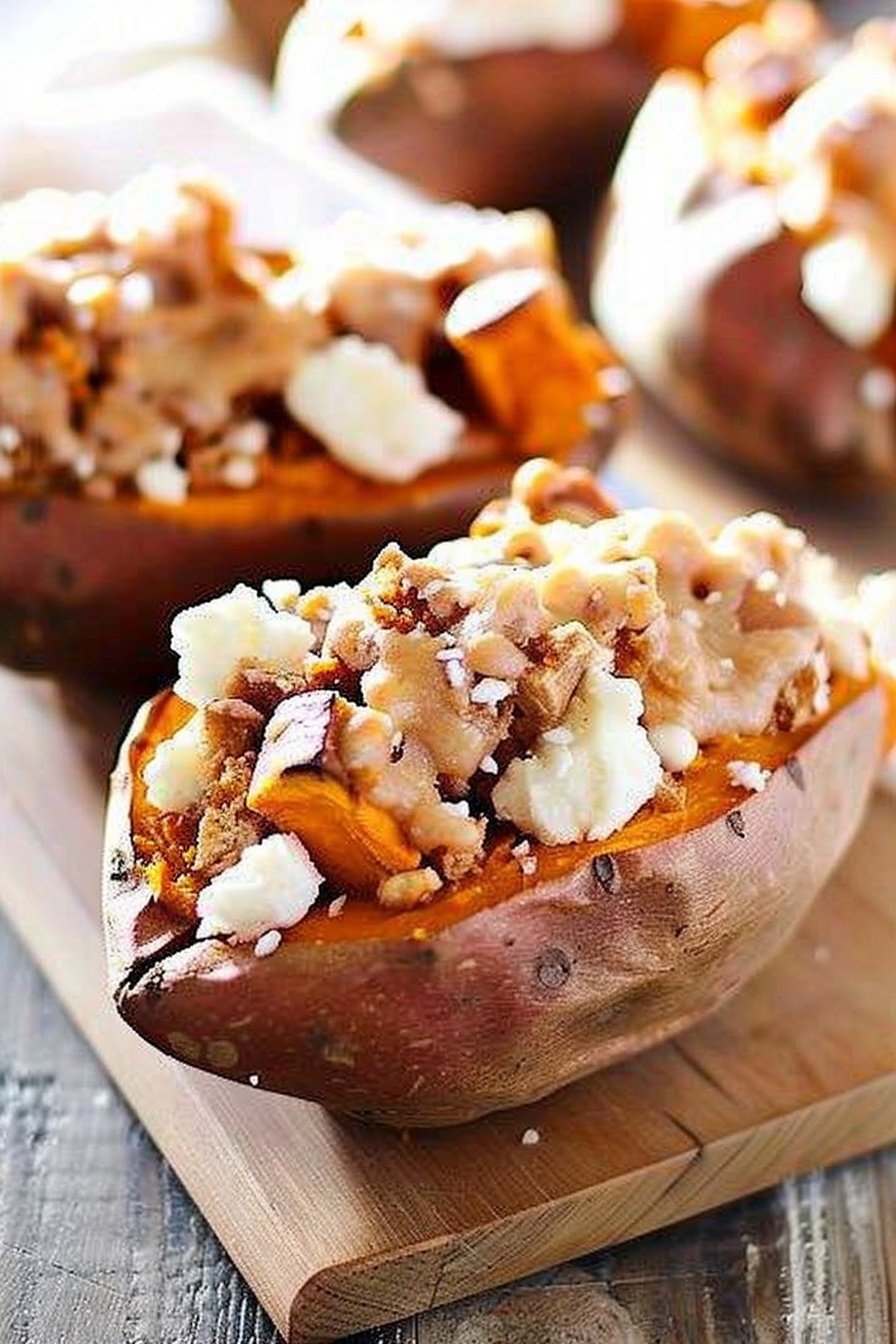 Cheesy Stuffed Sweet Potatoes: Oozing with cheesy goodness.