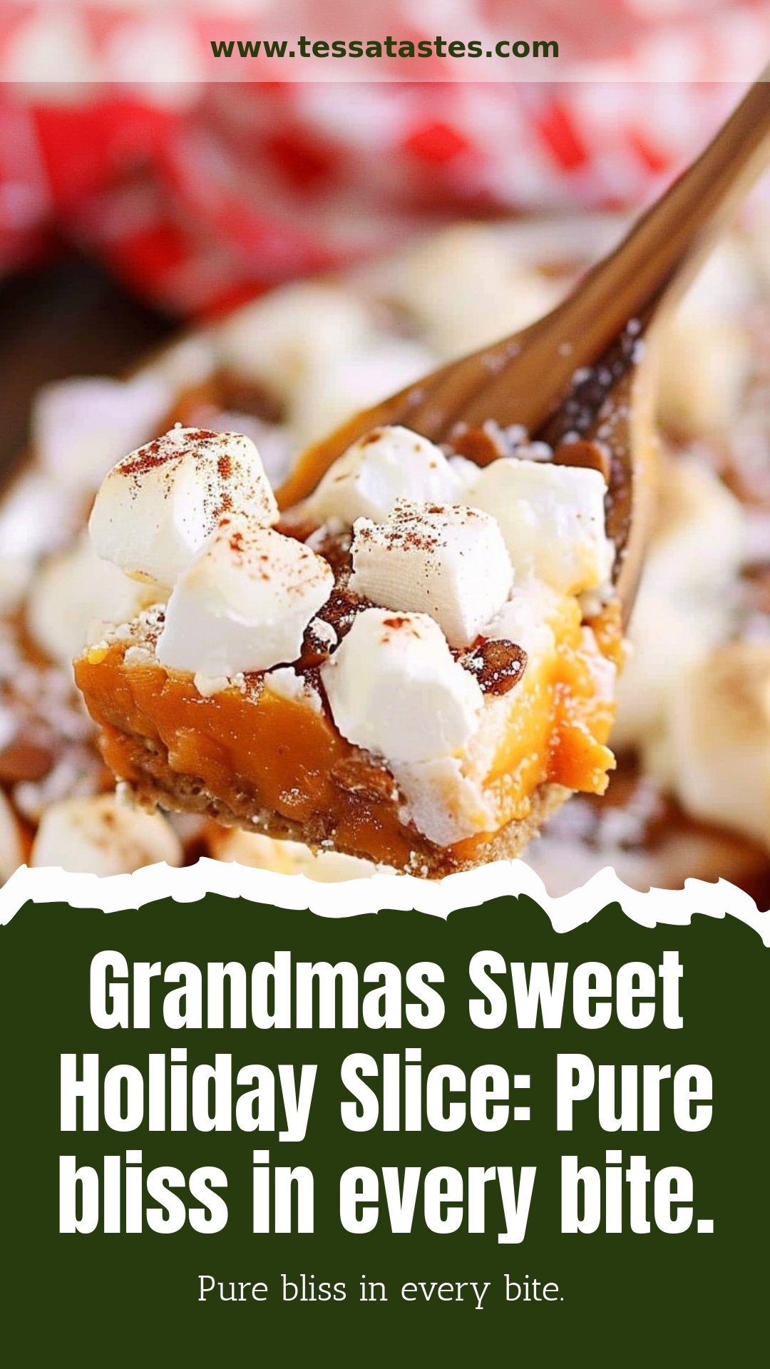 Grandmas Sweet Holiday Slice: Pure bliss in every bite.