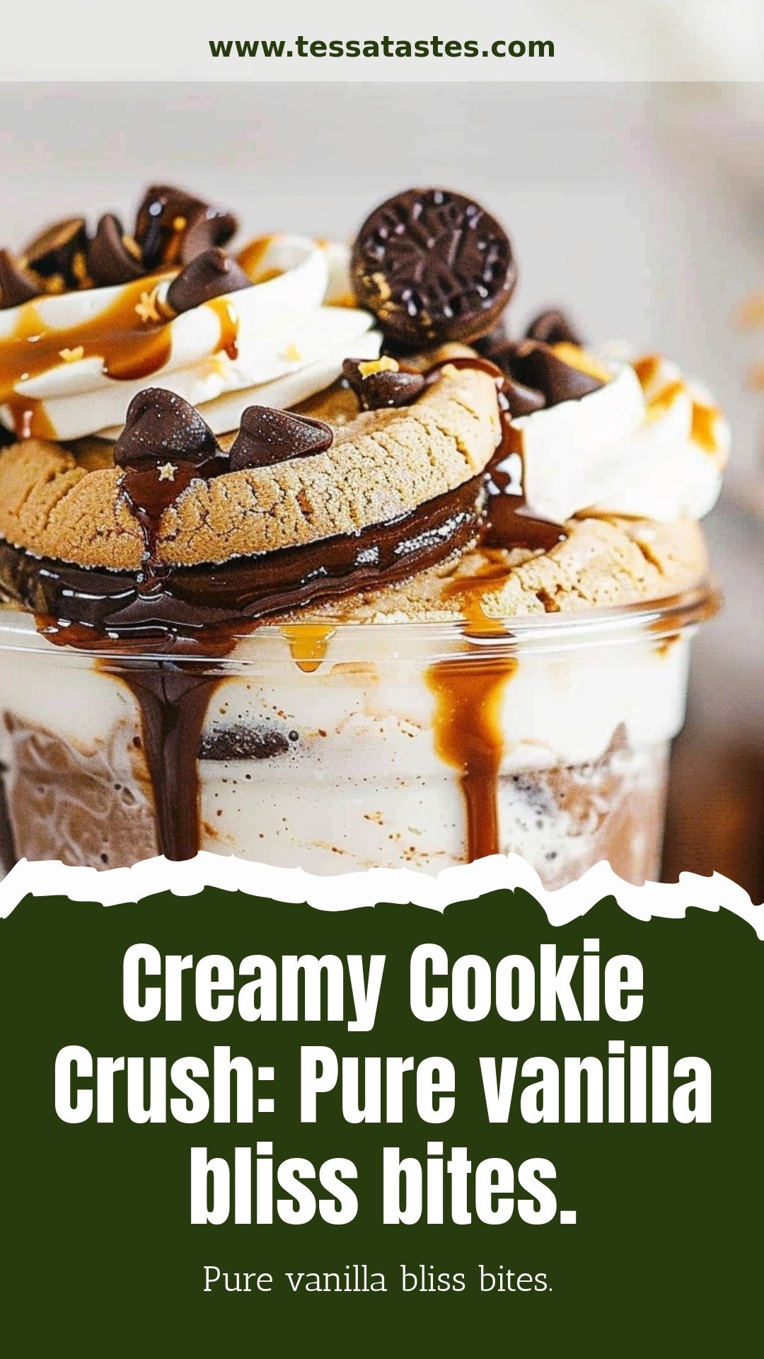 Creamy Cookie Crush: Pure vanilla bliss bites.