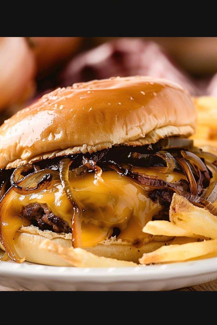 Oklahoma's Onion-Smashed Delight: Savory, Juicy Perfection.