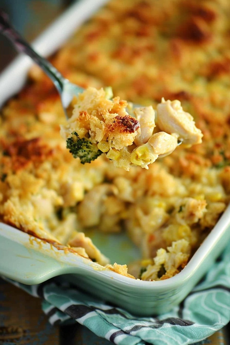 Creamy Chicken Bake: Savory, cheesy, and divine.