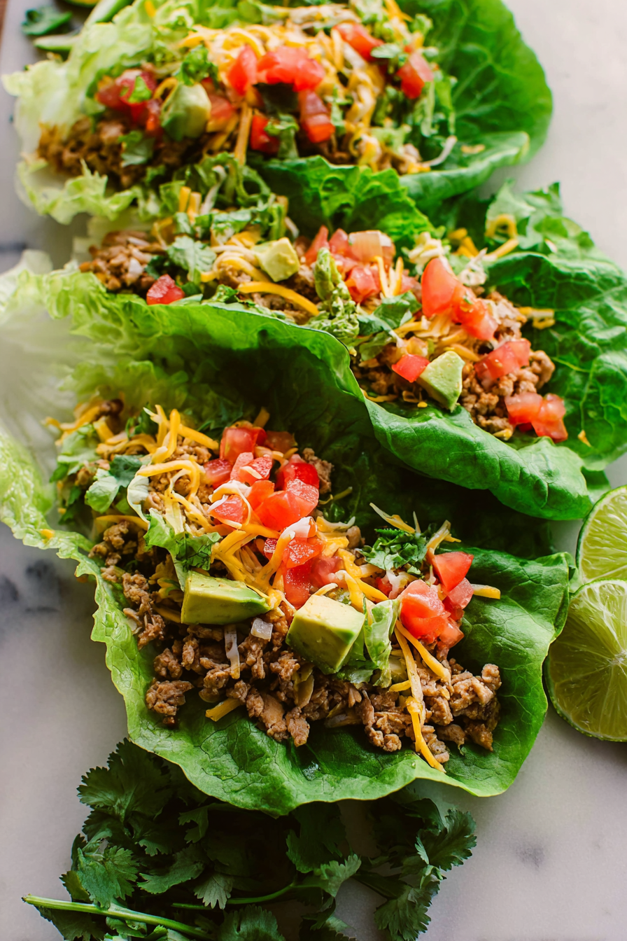 Turkey Taco Lettuce Wraps