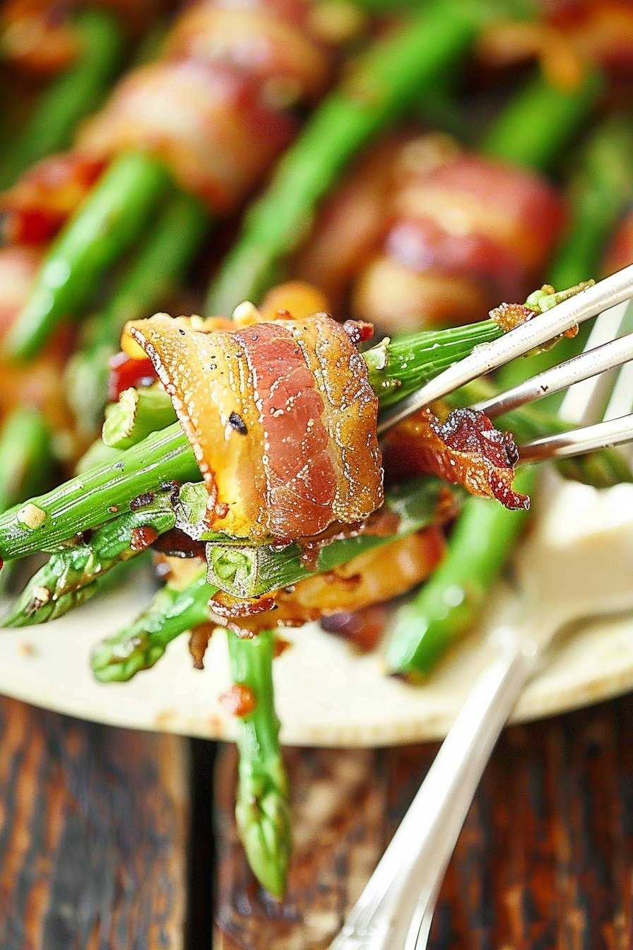 Bacon Enrobed Green Bundles: Savory, smoky, irresistible perfection.