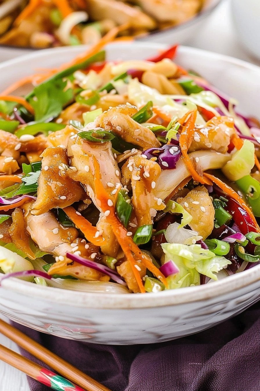 Crunchy Asian Chicken Toss: Savory, sweet, and crisp.