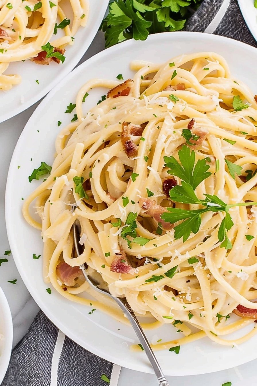 Creamy Roman Spaghetti: Silky, savory perfection.