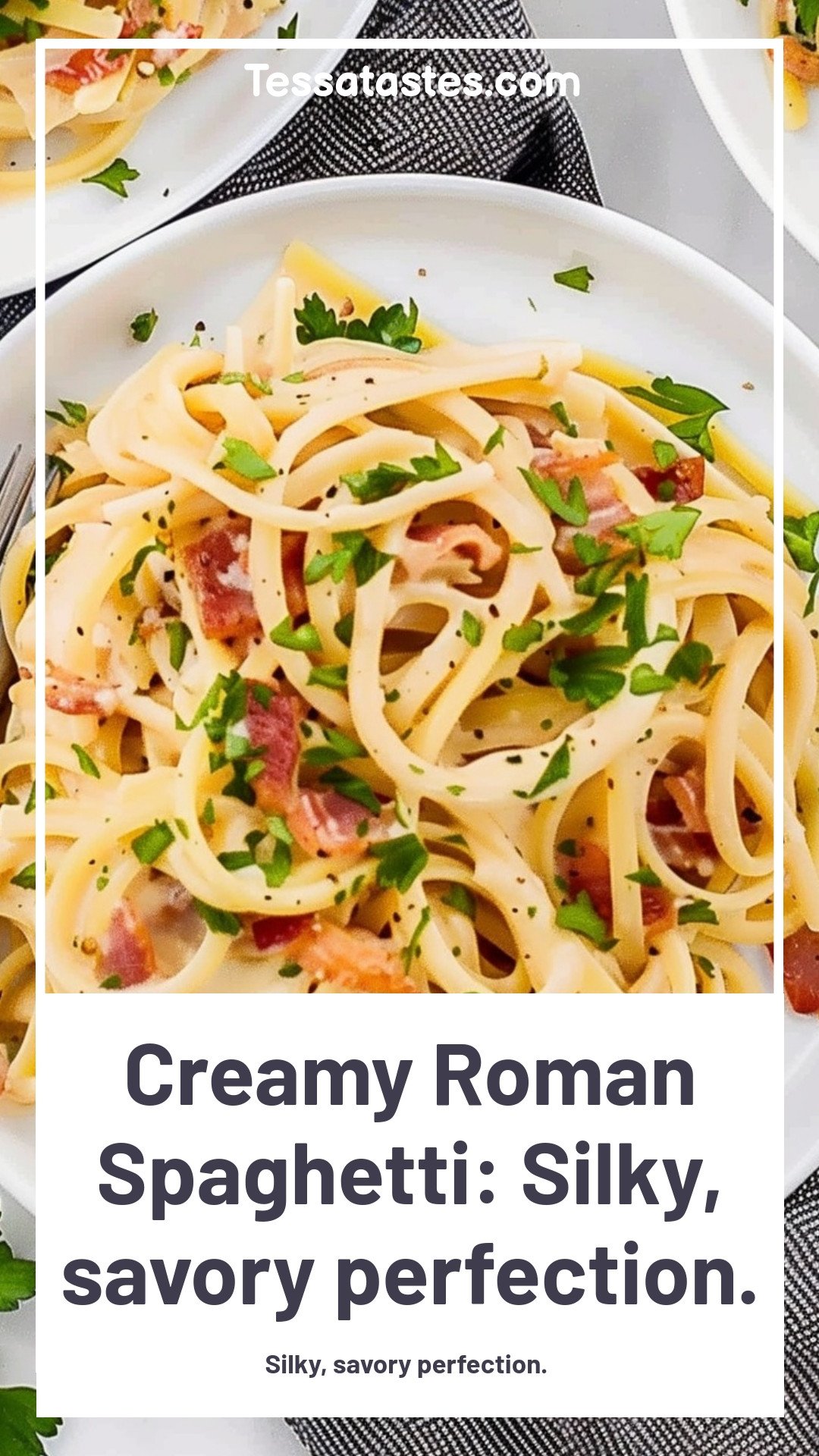 Creamy Roman Spaghetti: Silky, savory perfection.
