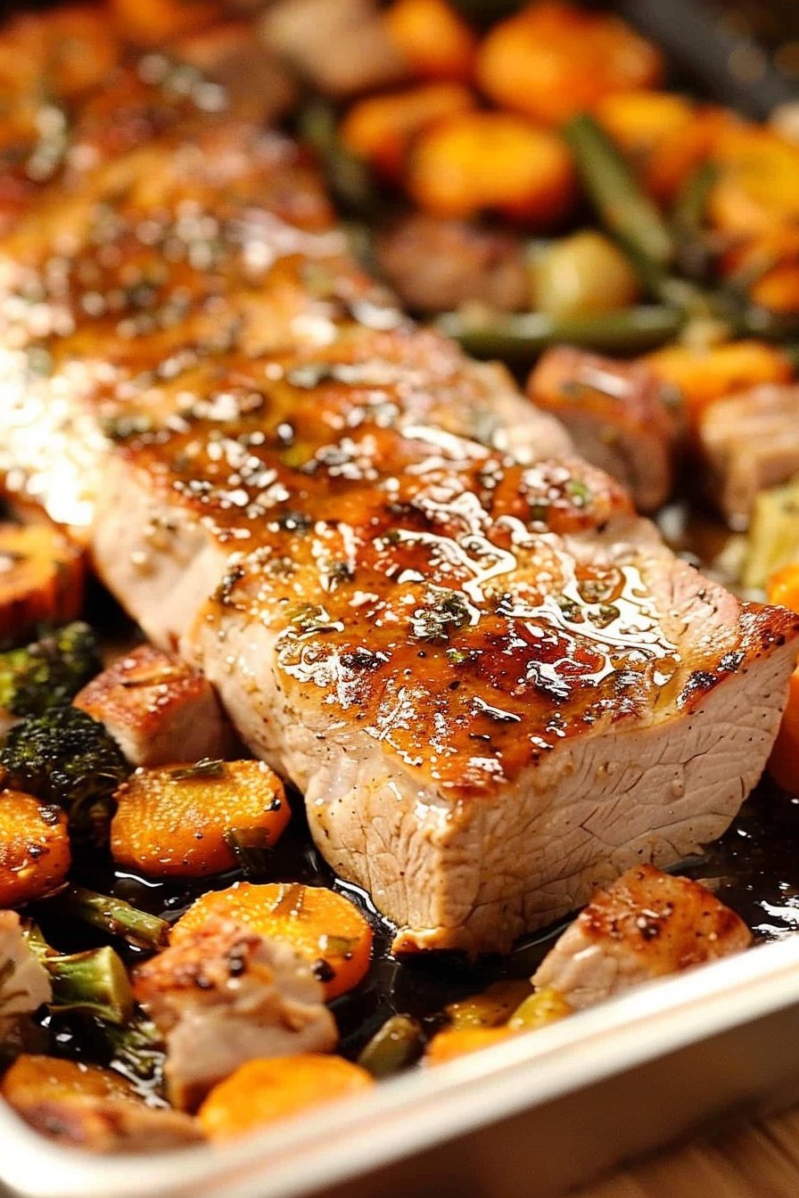 Glazed Pork Loin Roast: Sticky-sweet caramelized perfection.