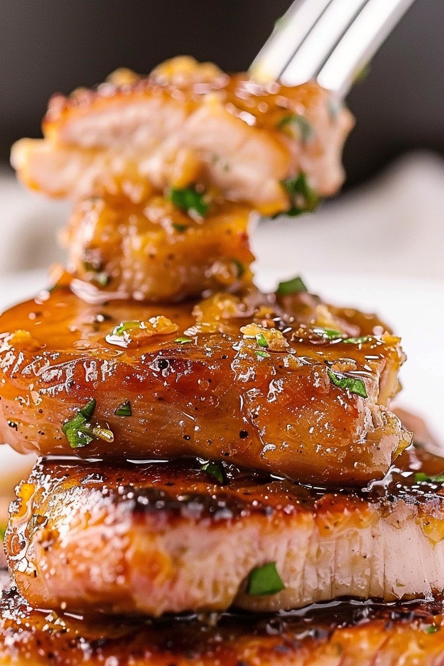 Savory Glazed Pork Cutlets: Succulent sticky-sweet perfection.
