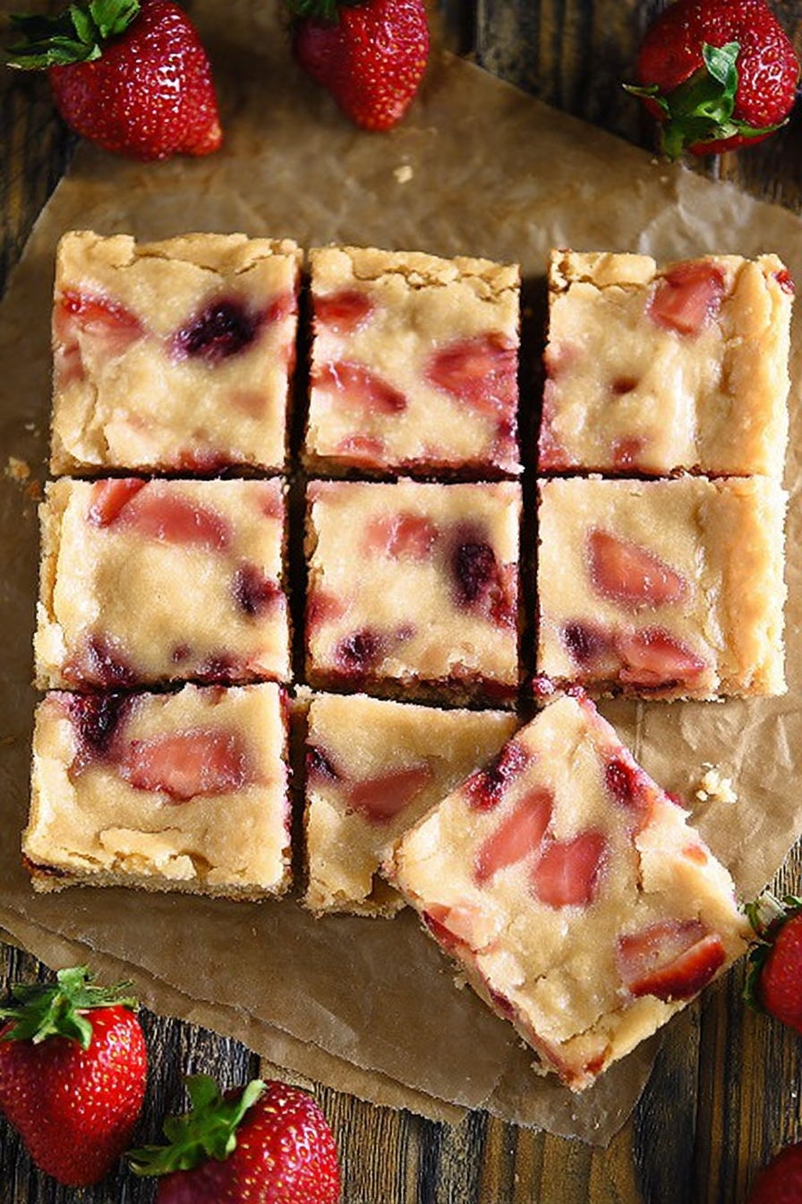 Summer Berry Blondie Bars