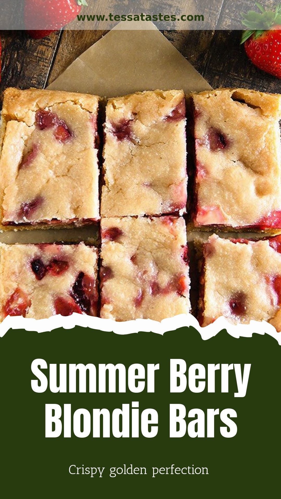 Summer Berry Blondie Bars