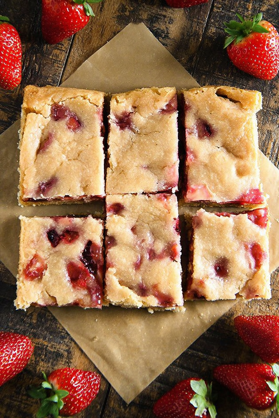 Summer Berry Blondie Bars