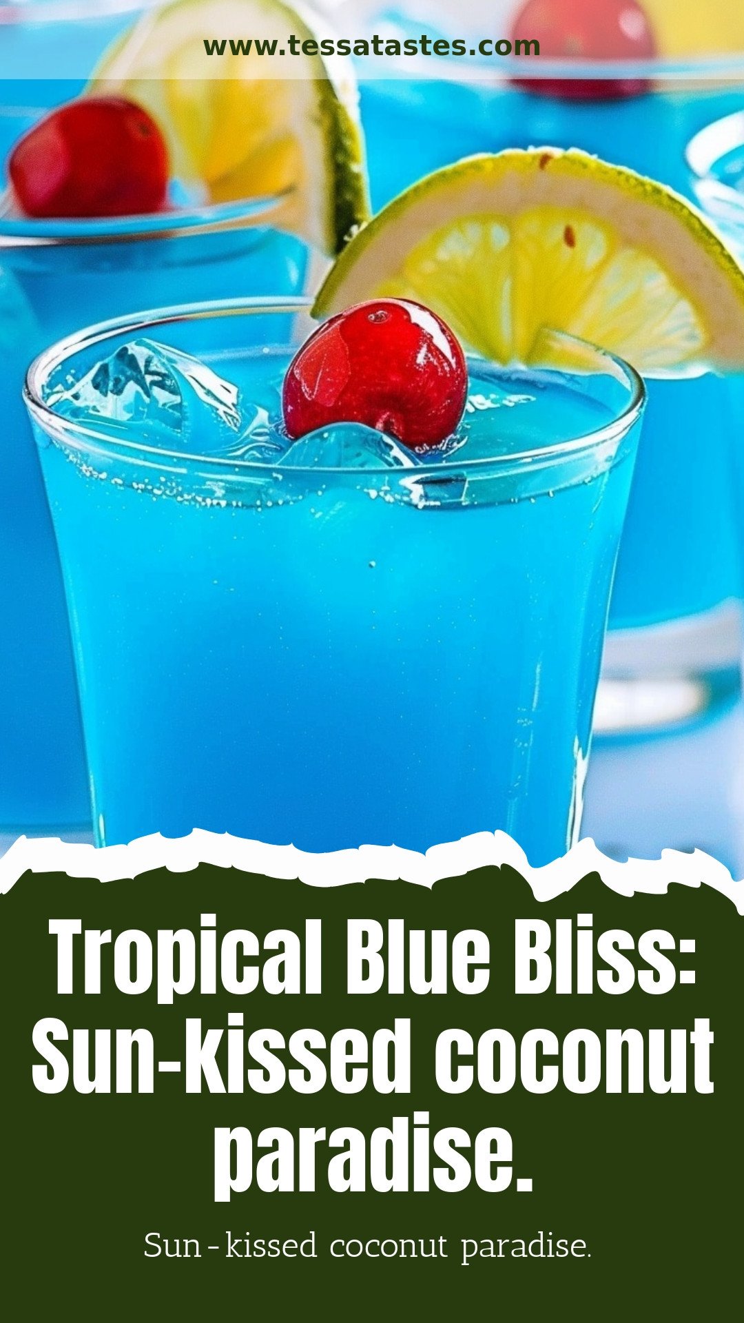 Tropical Blue Bliss: Sun-kissed coconut paradise.