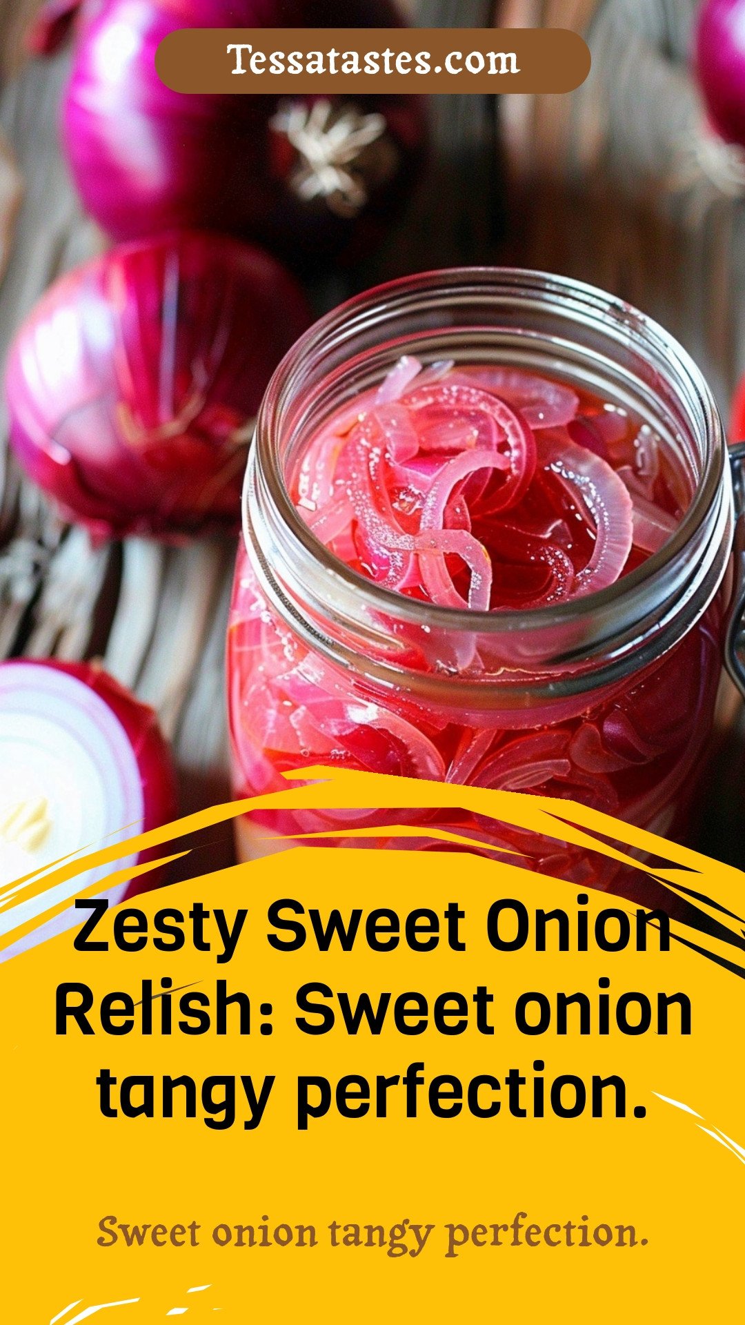 Zesty Sweet Onion Relish: Sweet onion tangy perfection.