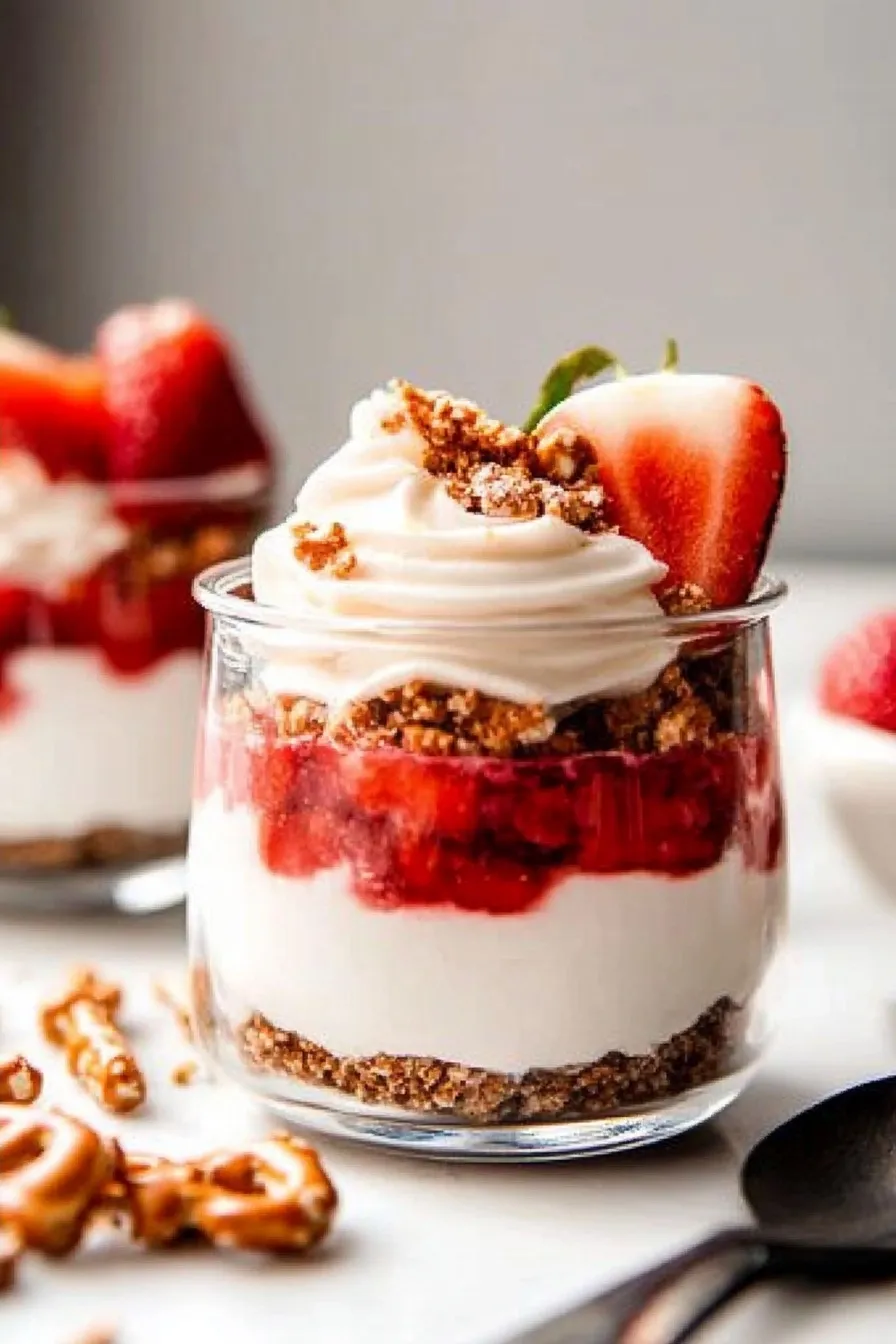 Strawberry Pretzel Salad Parfaits