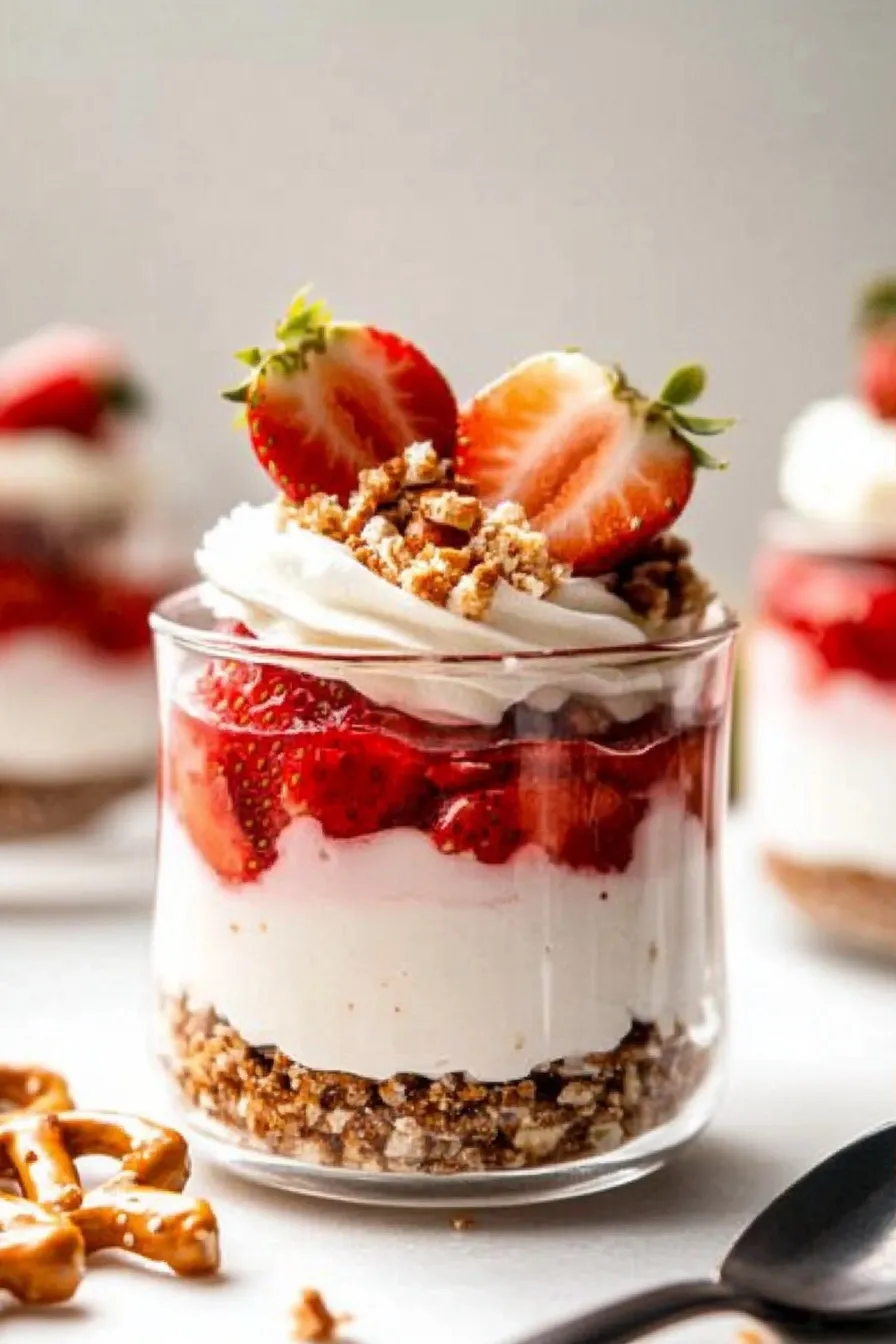 Strawberry Pretzel Salad Parfaits