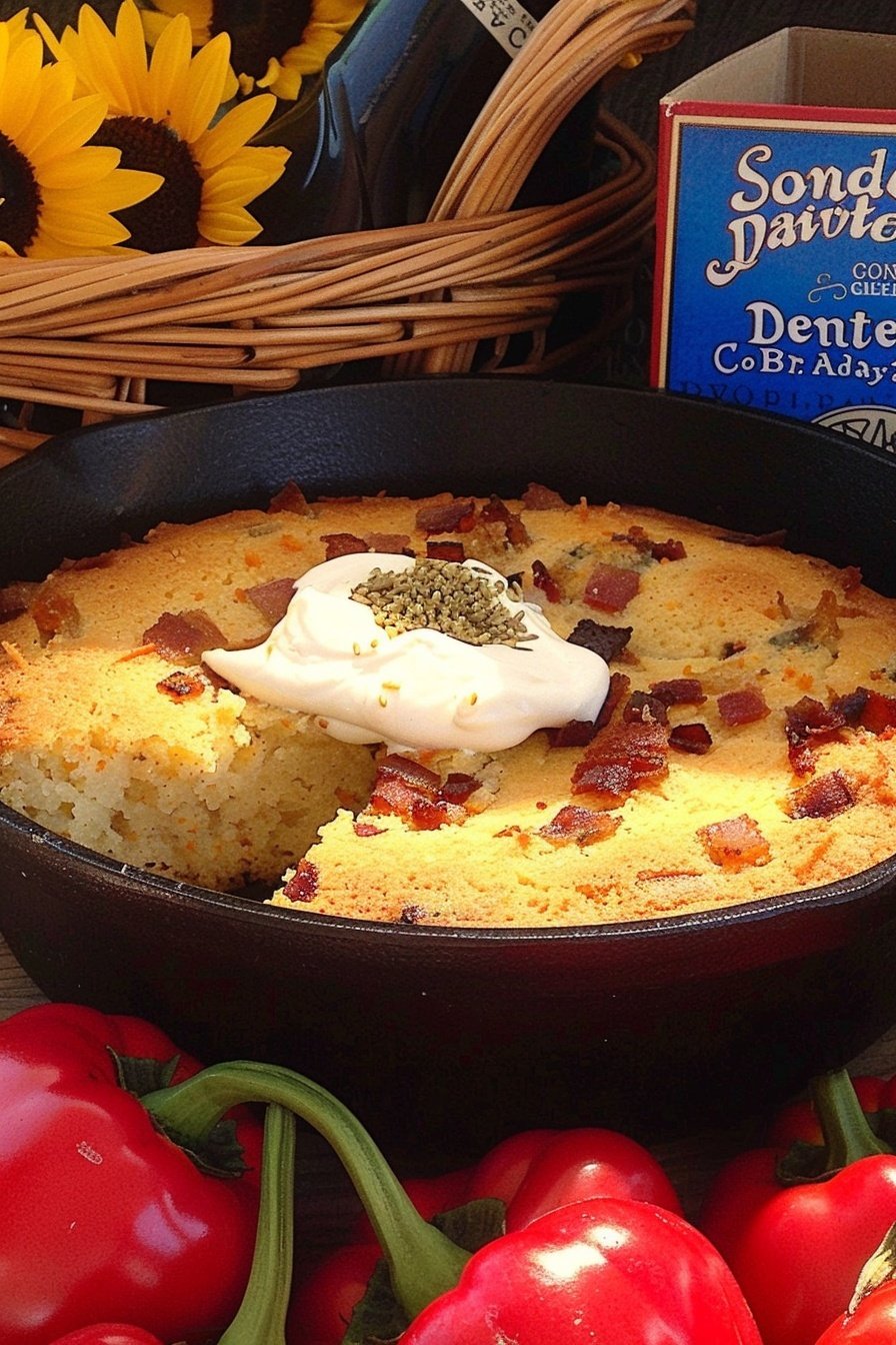 Golden Buttery Cornbread Delight: Sweet, savory, golden perfection.