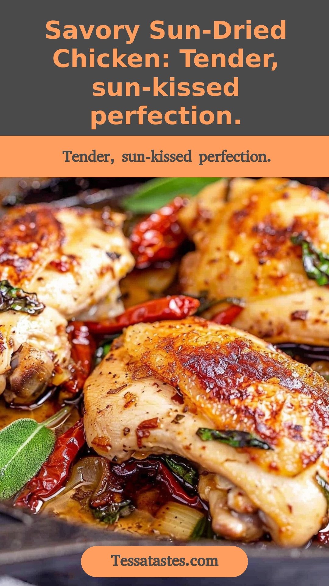 Savory Sun-Dried Chicken: Tender, sun-kissed perfection.