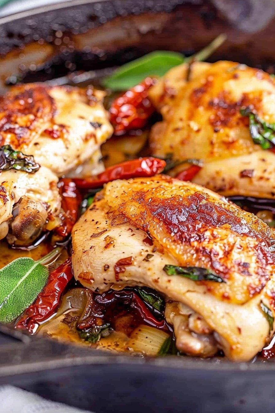 Savory Sun-Dried Chicken: Tender, sun-kissed perfection.