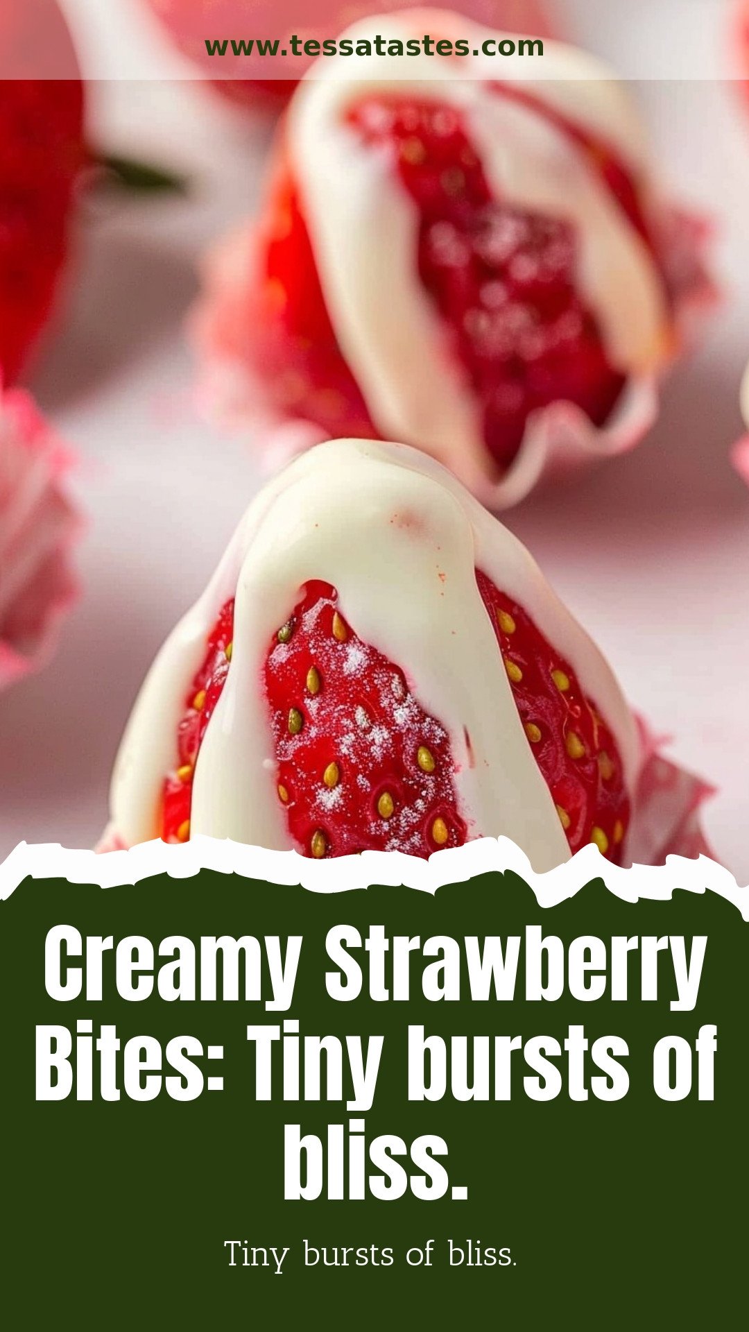 Creamy Strawberry Bites: Tiny bursts of bliss.