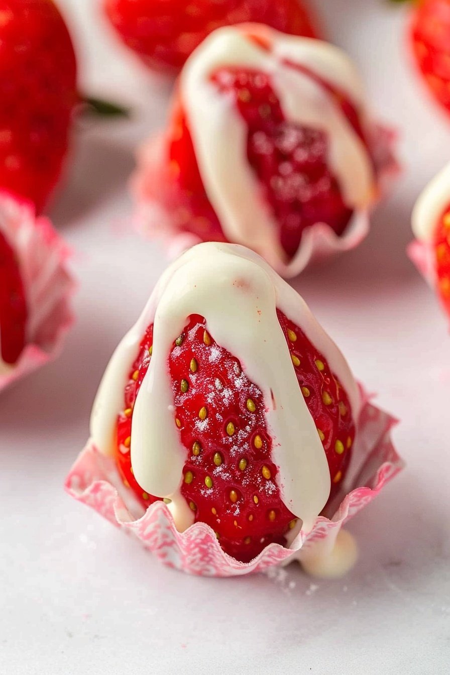 Creamy Strawberry Bites: Tiny bursts of bliss.