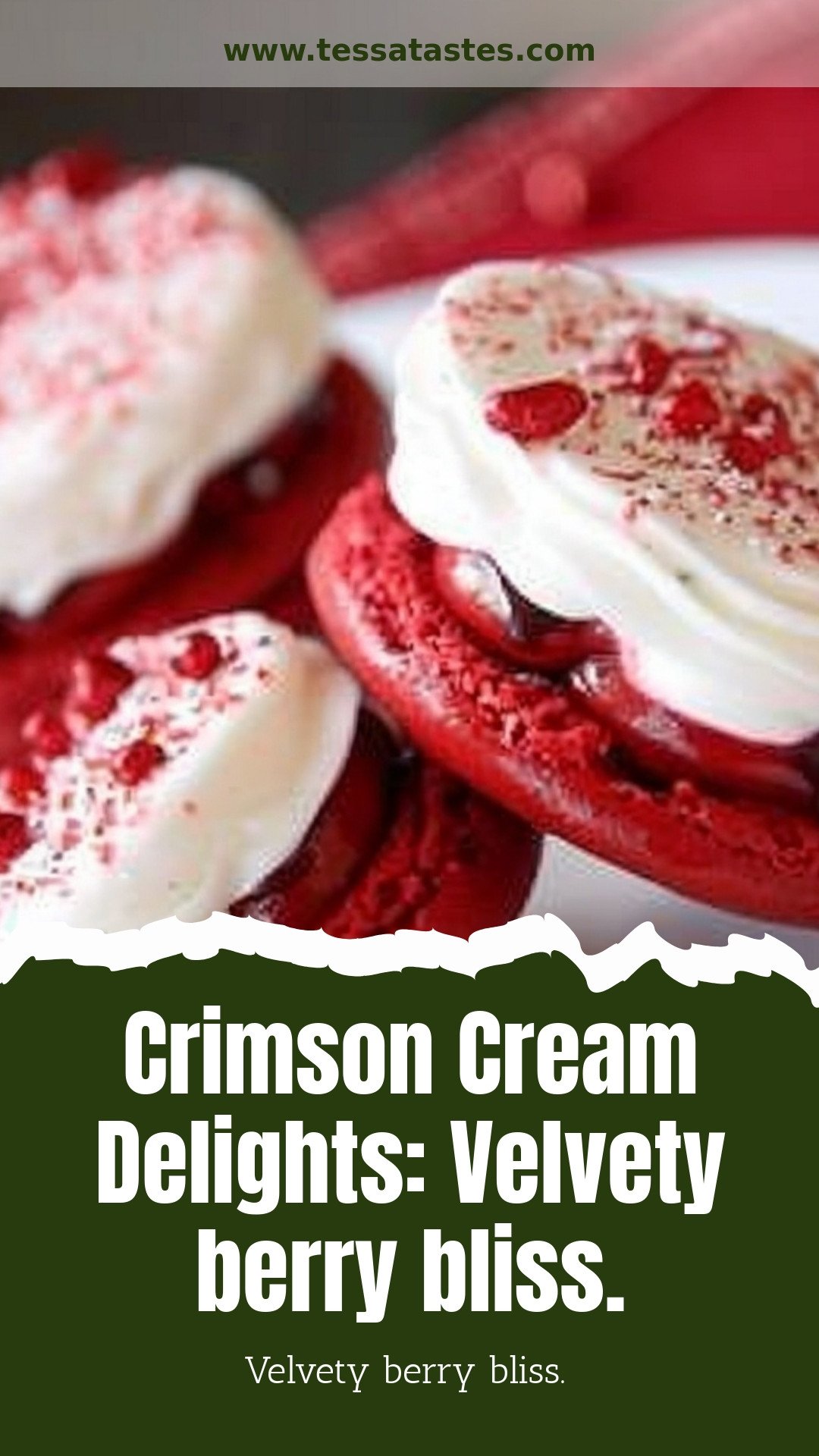 Crimson Cream Delights: Velvety berry bliss.