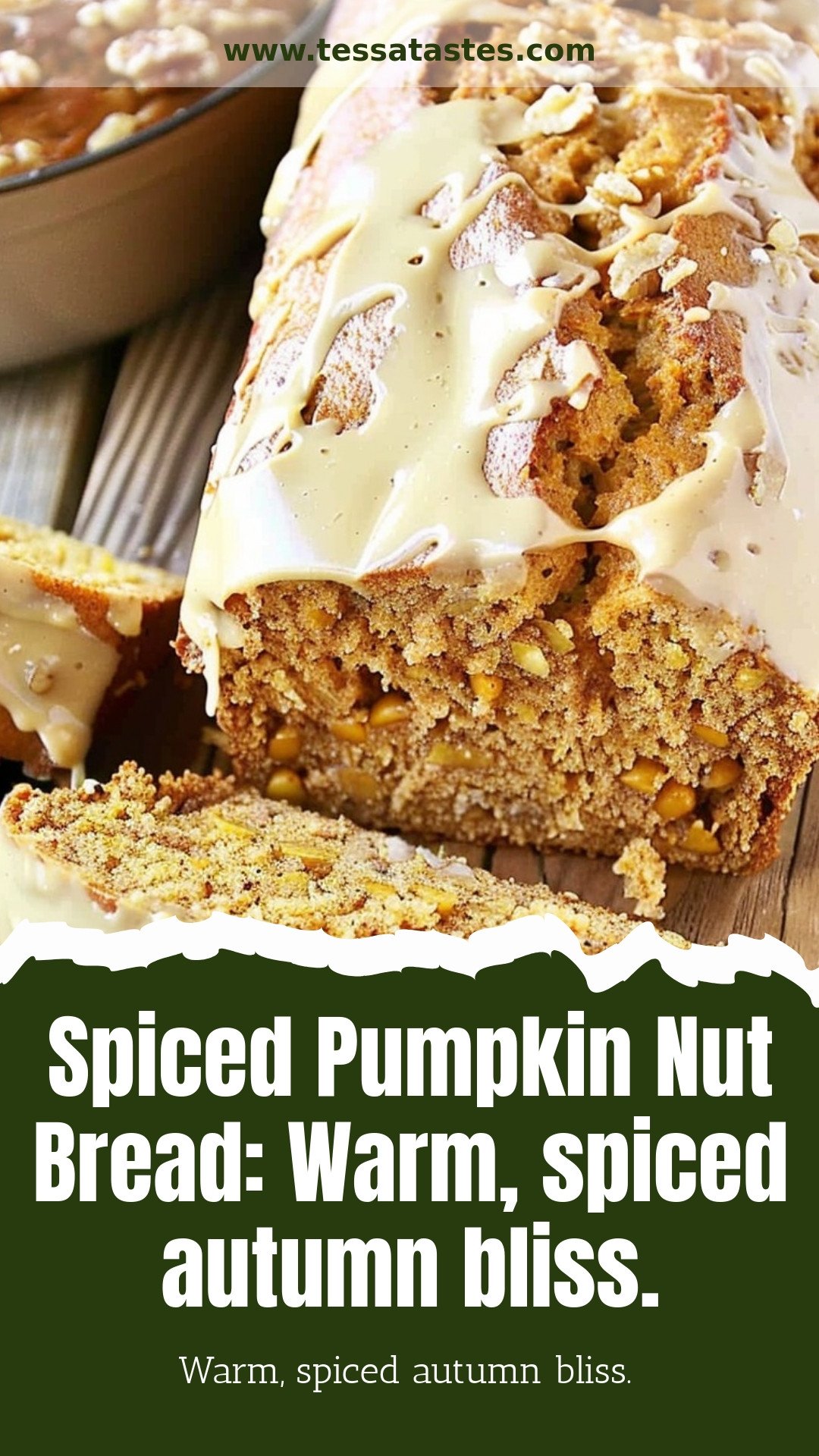 Spiced Pumpkin Nut Bread: Warm, spiced autumn bliss.