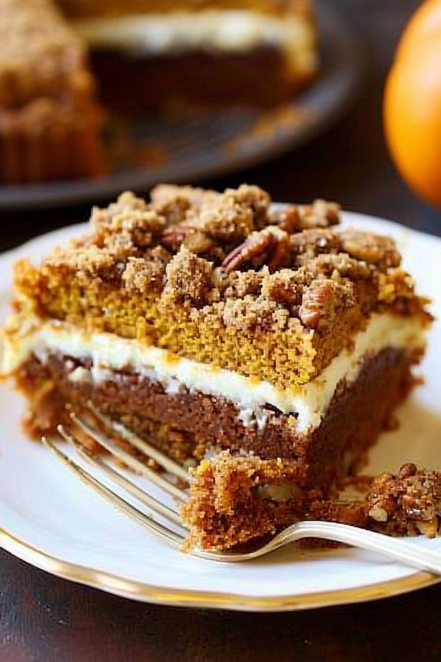 Spiced Pumpkin Crunch Cake: Warmly spiced crunchy perfection