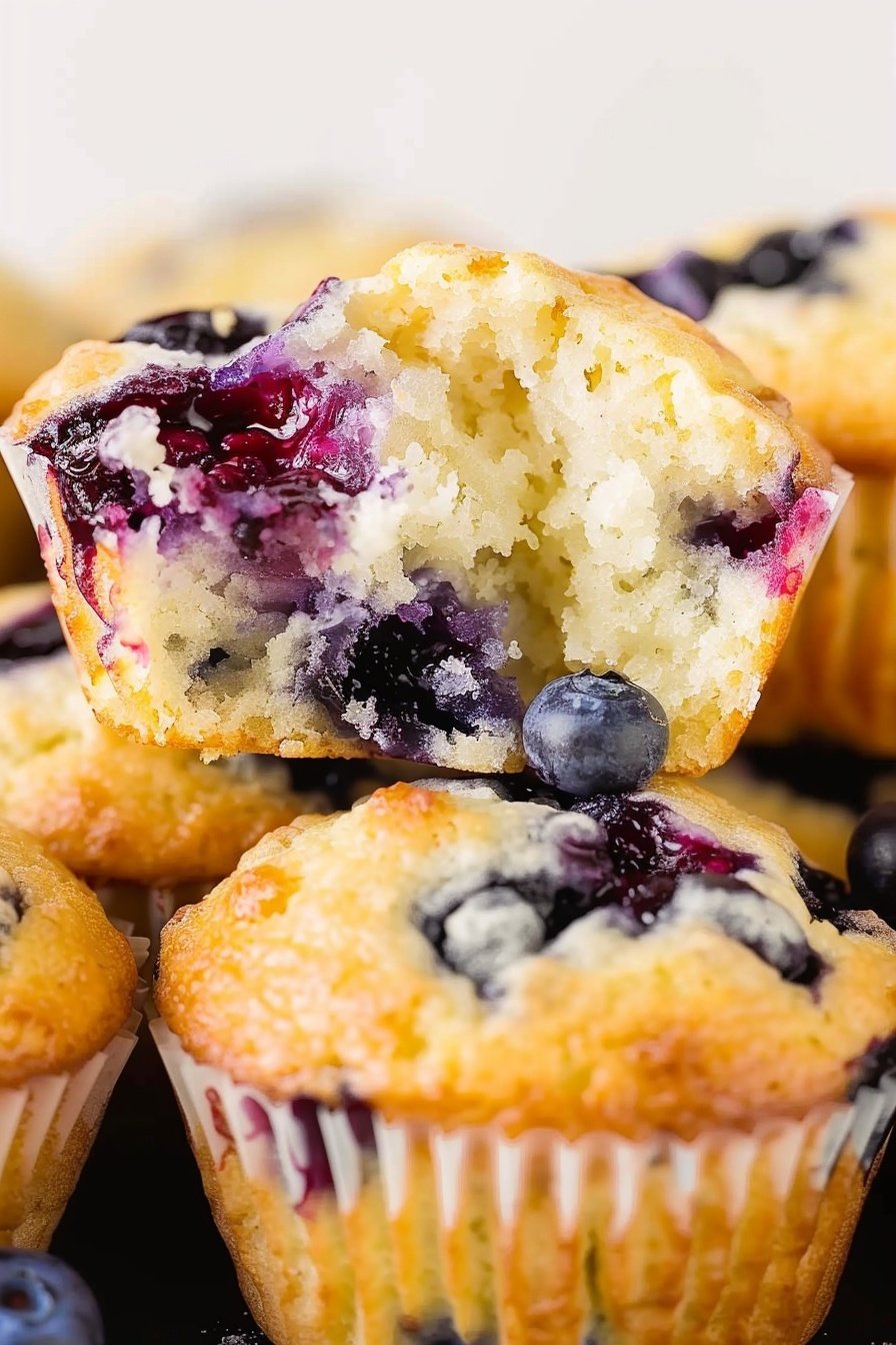 Tangy Cream Blueberry Muffins: Zesty cream-filled berry bliss