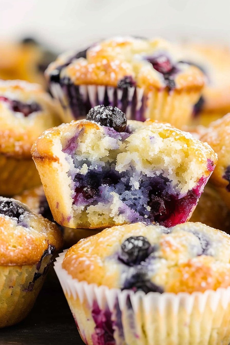Tangy Cream Blueberry Muffins: Zesty cream-filled berry bliss