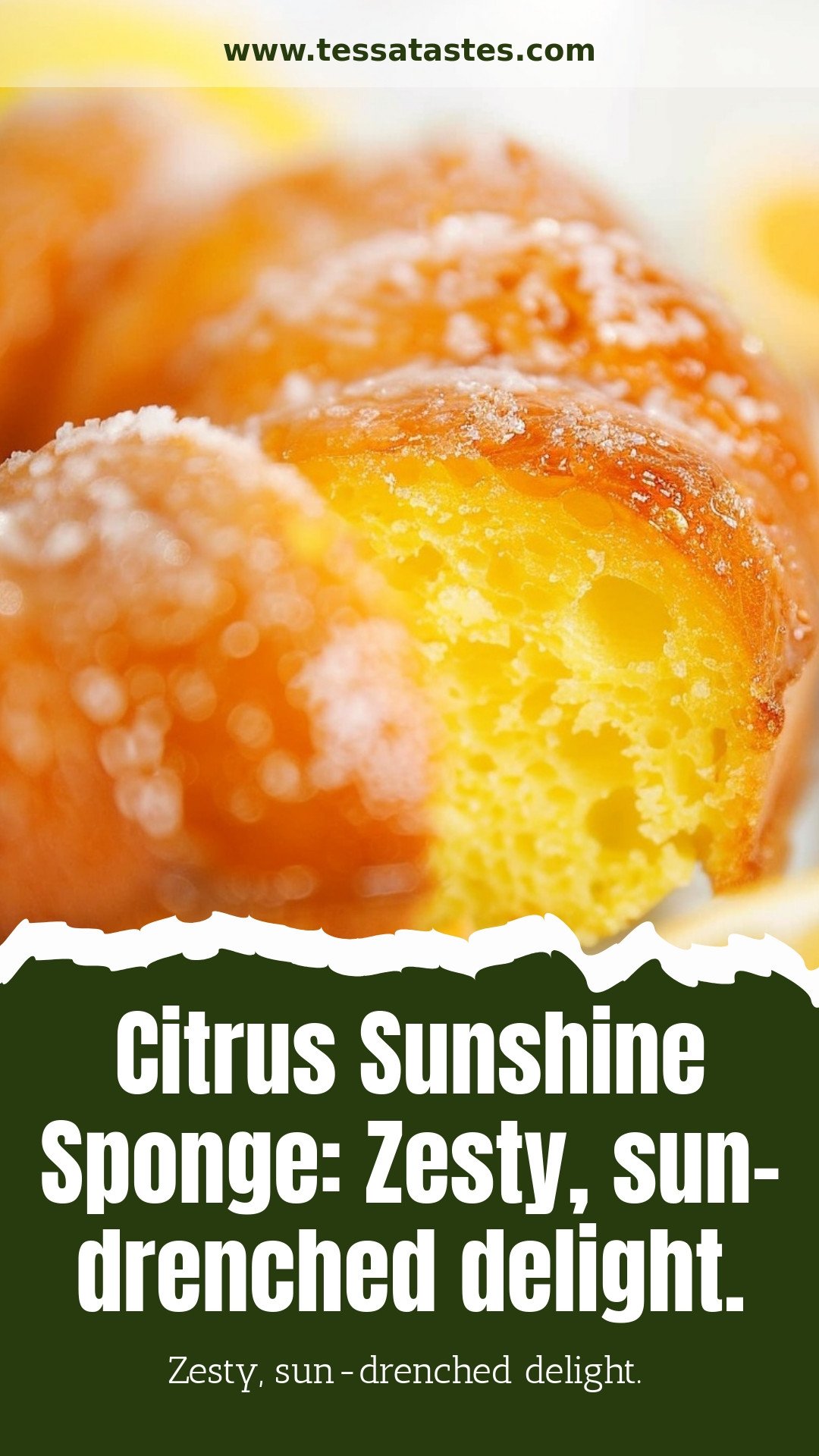 Citrus Sunshine Sponge: Zesty, sun-drenched delight.