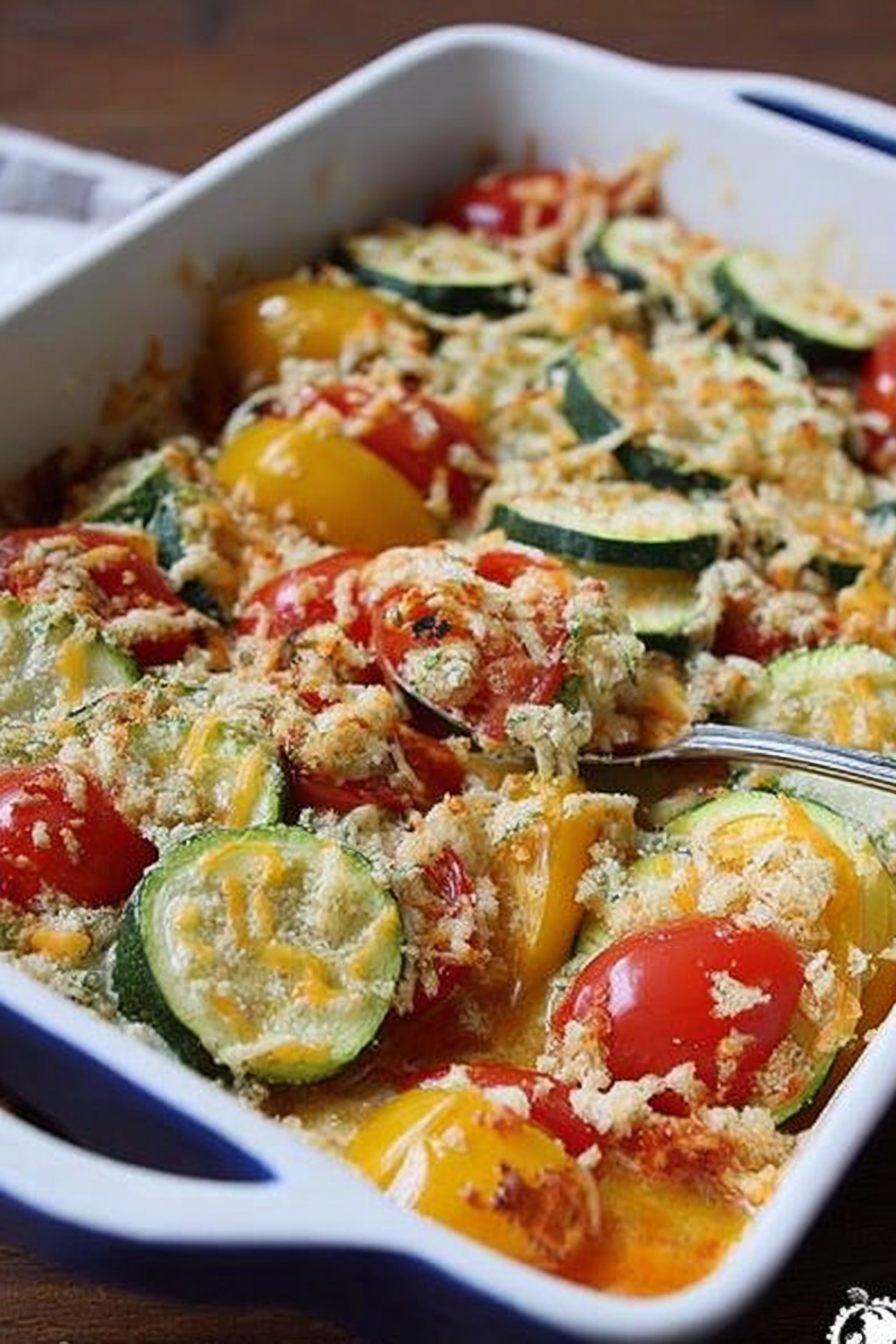 Zucchini and Tomato Bake and Being the Statue