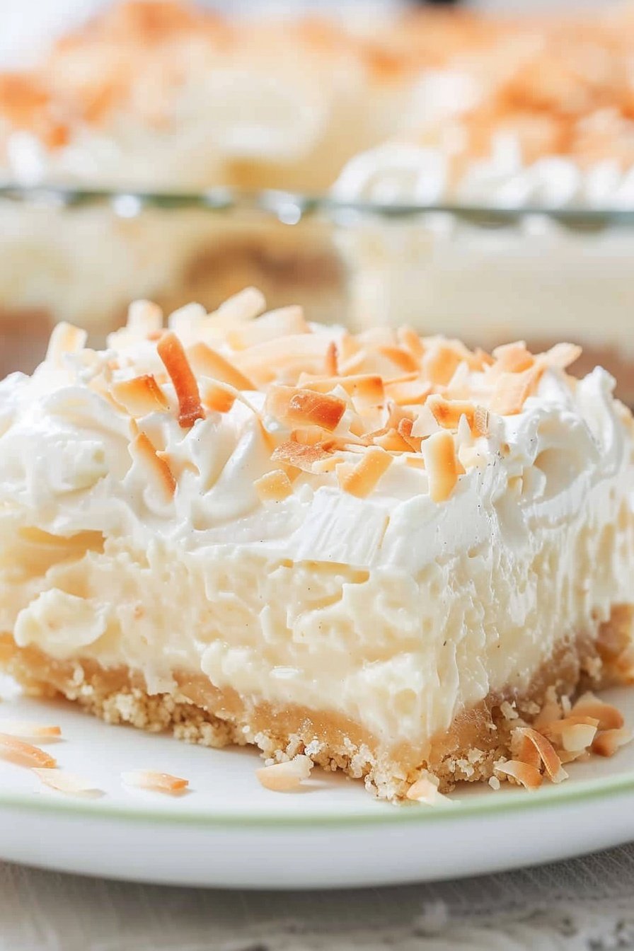 Tropical Coconut Squares: Creamy Coconut Bliss
