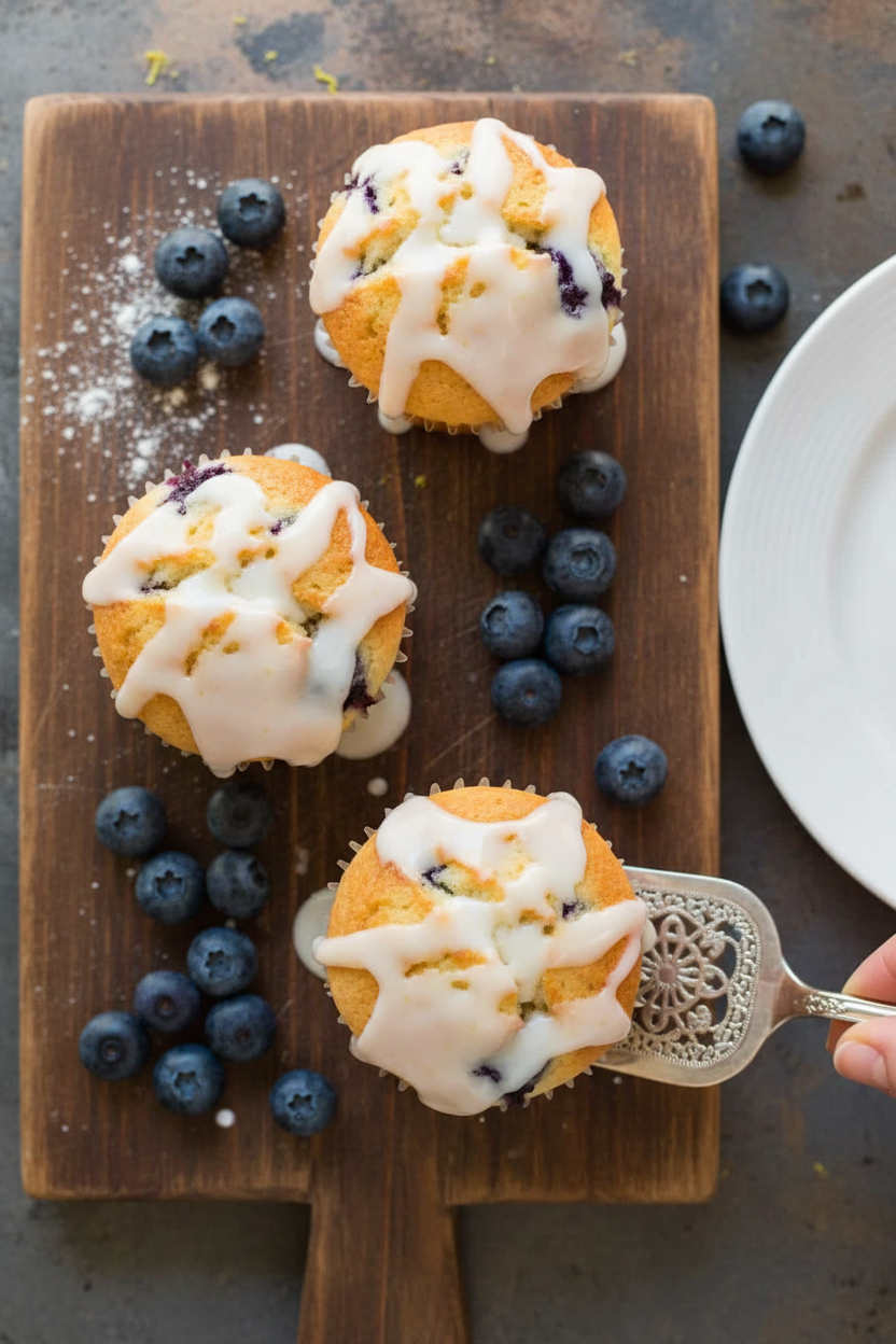 Blueberry Muffins with Lemon Glaze Recipe Video