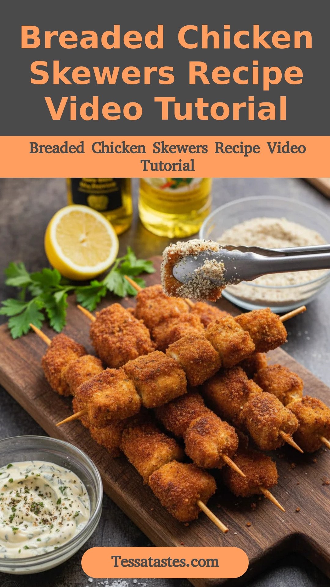 Breaded Chicken Skewers Recipe Video Tutorial